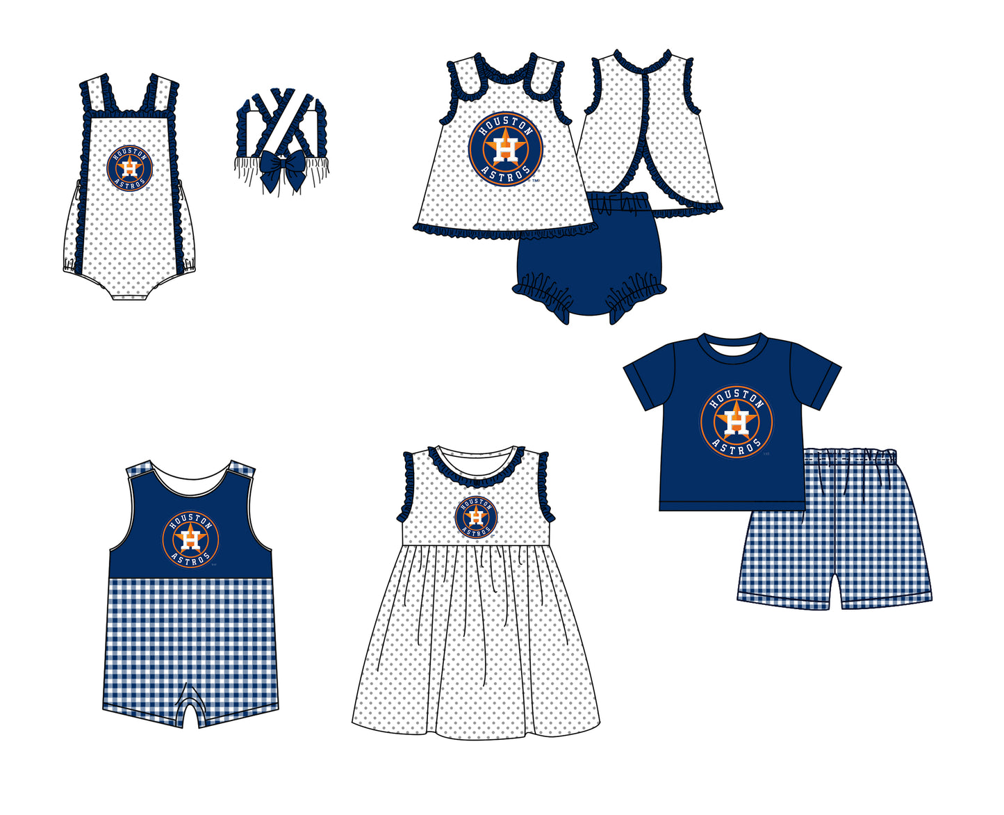 Custom moq 5 mix size milk silk summer teams Navy blue Polka Dot Baby Romper Set Short-Sleeved Thong Dress for Girls And Short-Sleeved Shorts for Boys Cute Baby Outfit Combination