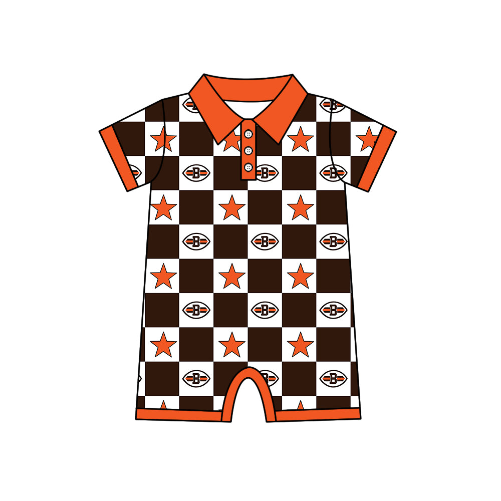 Custom moq 5 mix size milk silk summer teams Checked Baby Girl Orange Sleeveless Top Skirt Short Set Dress And Shorts Yoga Outfit Boy's Top Shorts Set Romper