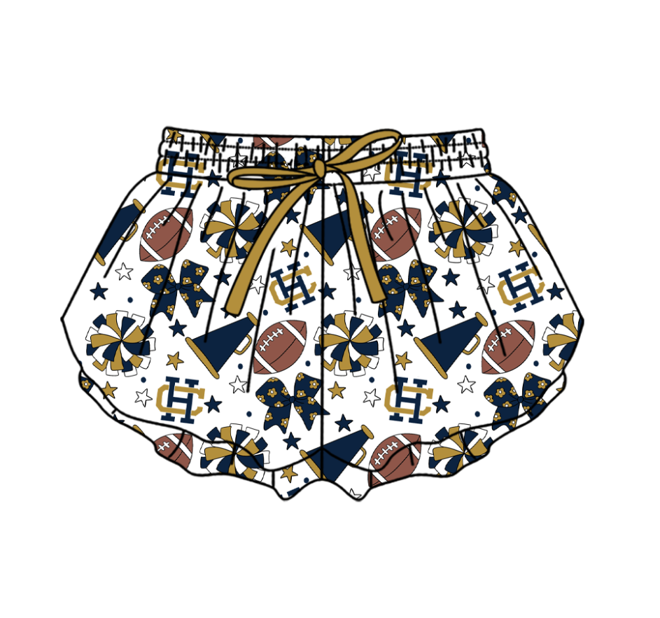 Custom moq 5 mix size milk silk summer teams Baby Girls Stars Bows Yoga Active Ruffle Shorts Bottom