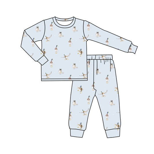8.21 custom each style moq 5eta 4-6week Sibling Sister duck light blue baby boys sets and rompers match family design
