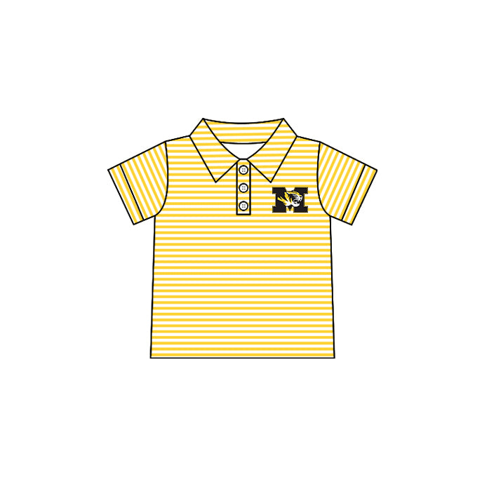 Custom summer teams baby girls clothes team yellow sets dress top-25.5.5