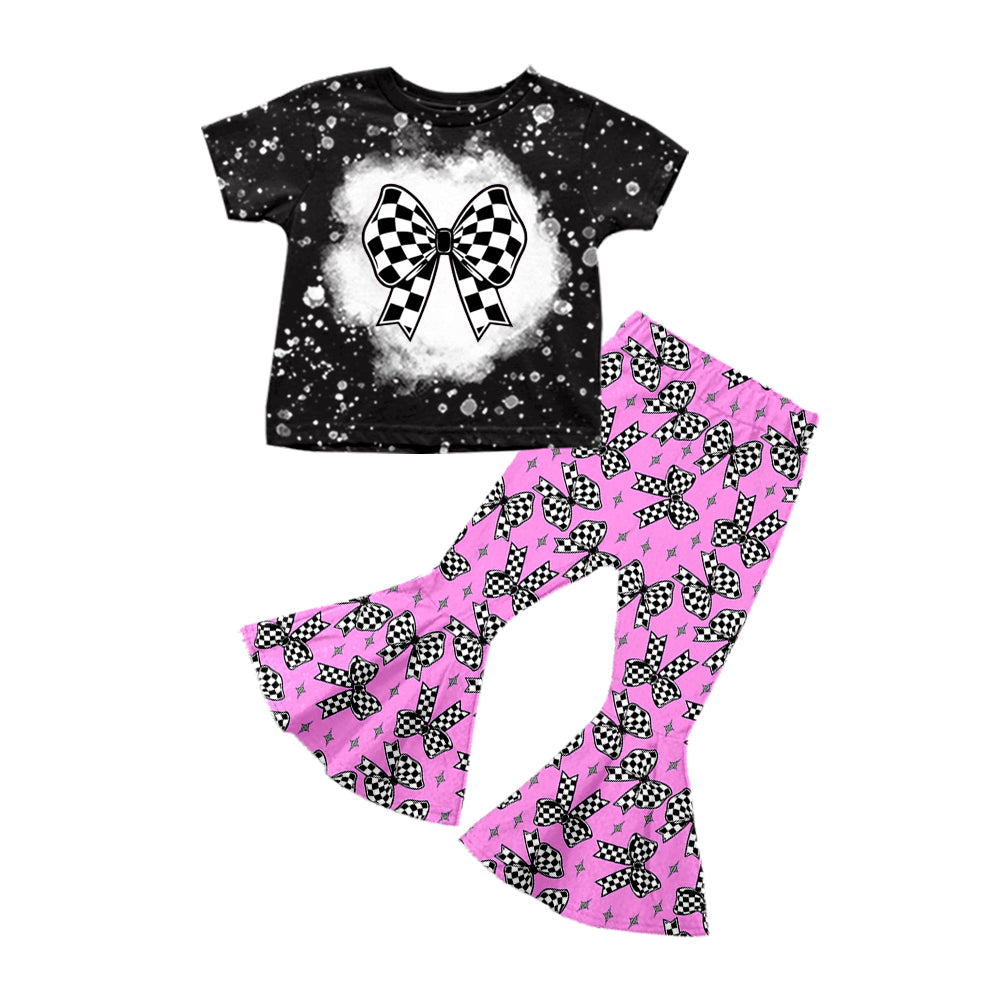 3.14 custom each style moq 5eta 4-6week Sibling Sister baby girls short sleeve pant set and set 8 match design
