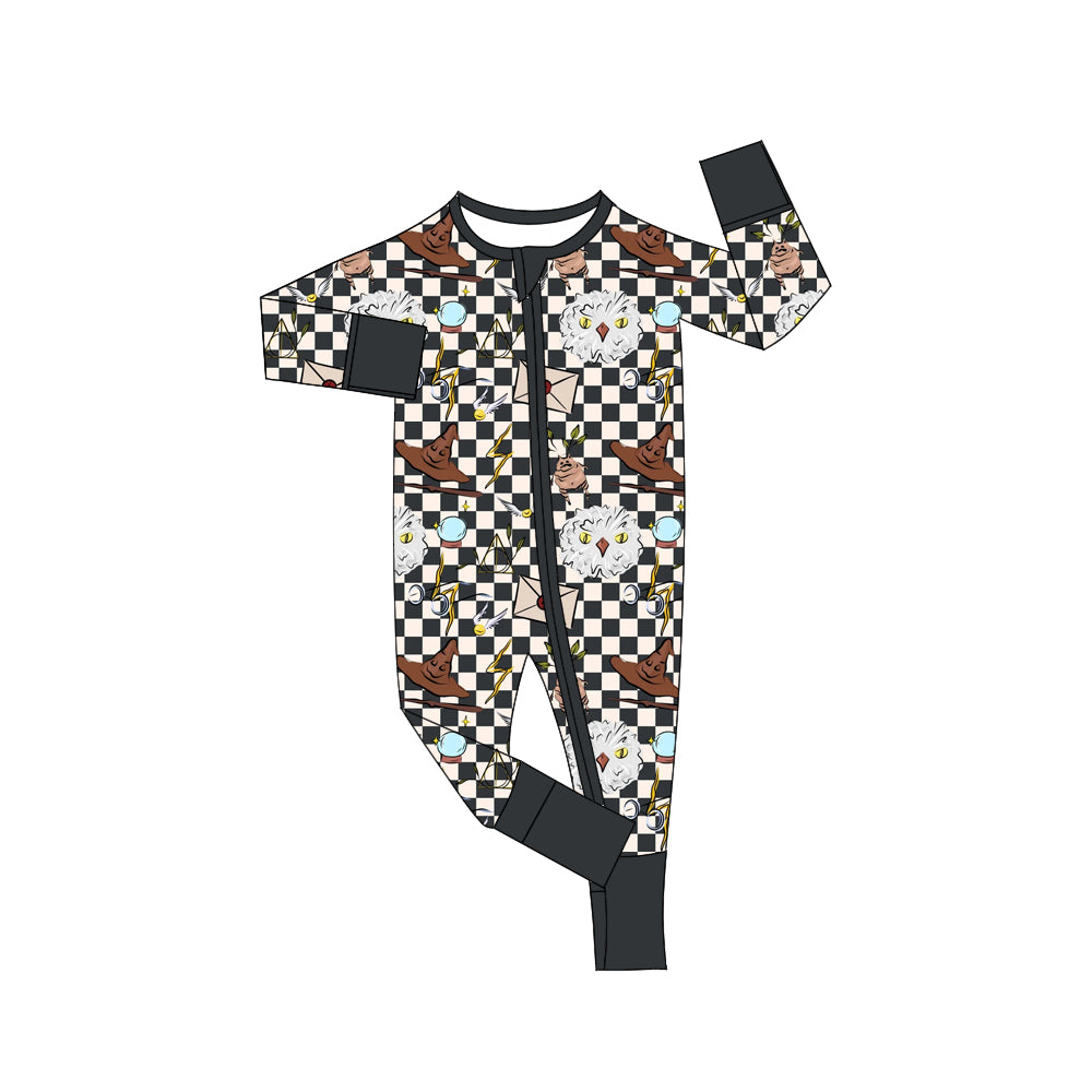 6.21 custom each style moq 5eta 4-6 week Sibling Sister black and white grid boys outfits and romper match family design