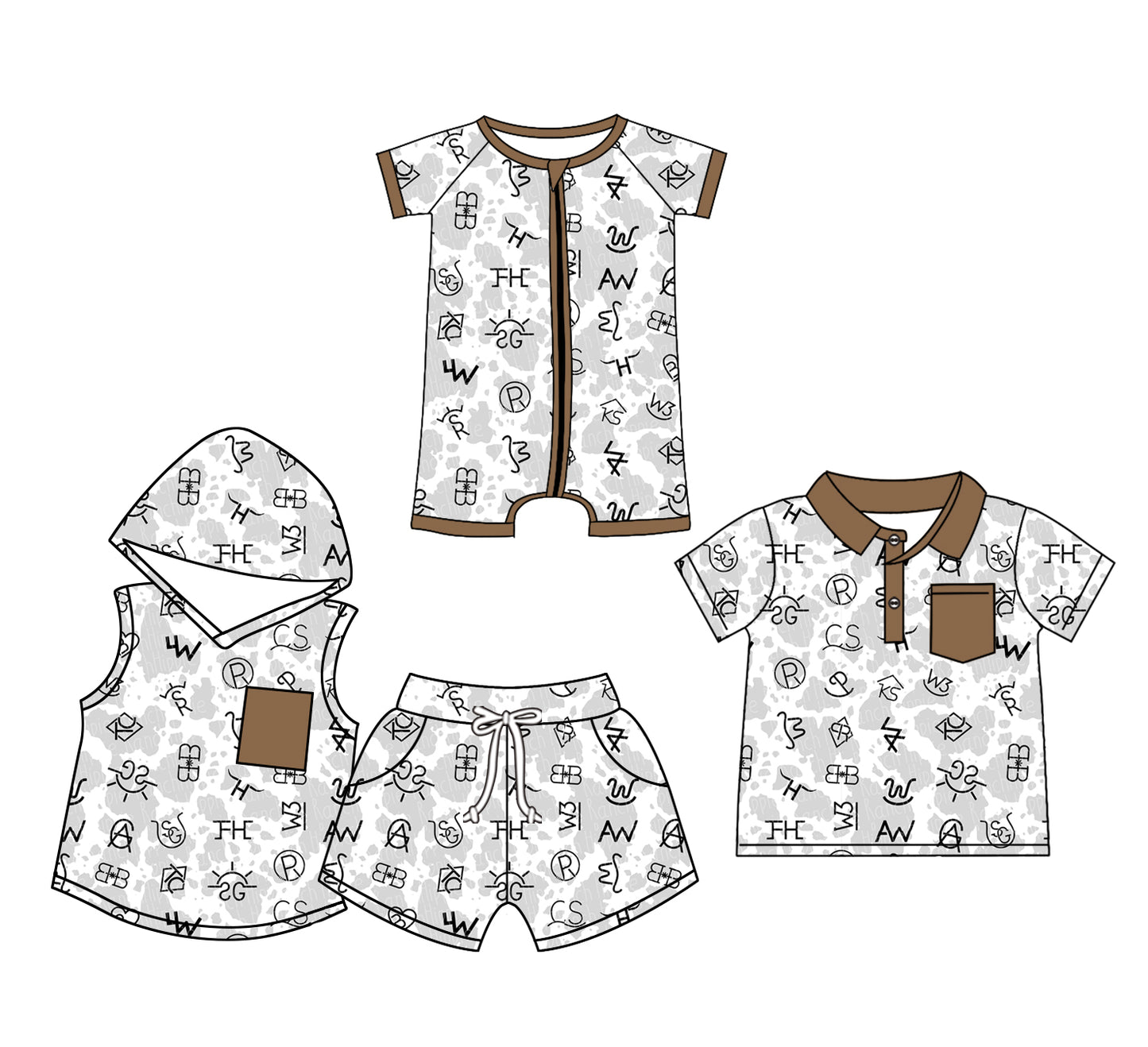 12.20 custom each style moq 5eta 4-6week Sibling Sister baby boy short sleeve shorts sets and boy romper and top match design