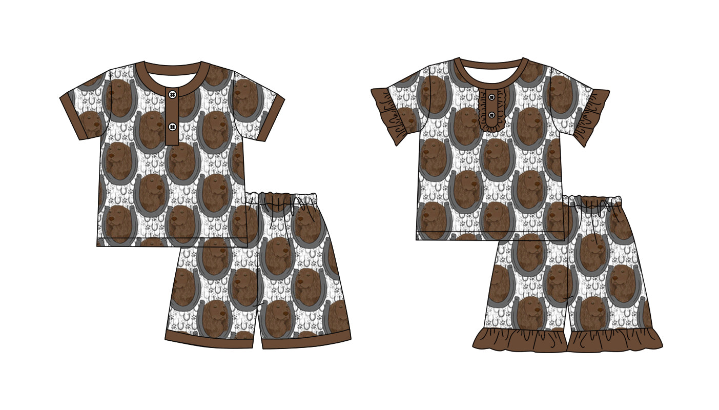 2.18 custom each style moq 5eta 4-6week Sibling Sister MAMA BOY baby girls short sleeve shorts sets and set 4 match design