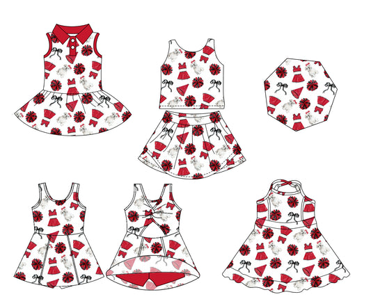 26.1.16 custom each style moq 5 eta 6-8week Sibling Sister team bow baby short sleeve dresses 3 and skirts sets match design