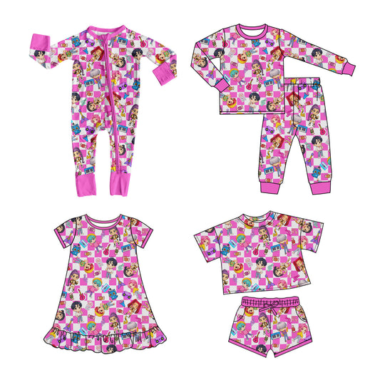 25.10.13 custom each style moq 5 eta 6-8week Sibling Sisters baby girl long sleeve pants sets and shorts sets and dress and rompers match family design