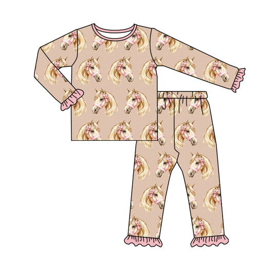 8.28 custom each style moq 5eta 4-6week Sibling Sister alpine head baby girl sets and rompers match family design