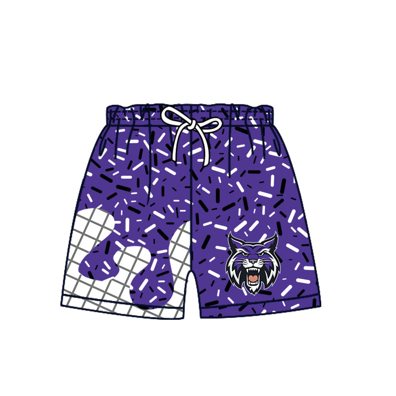 Custom moq 5 mix size milk silk summer teams Baby Camo Hooded Short Sleeve Top and Shorts Set Purple Ice Cream Drips Hooded Top with Matching Shorts