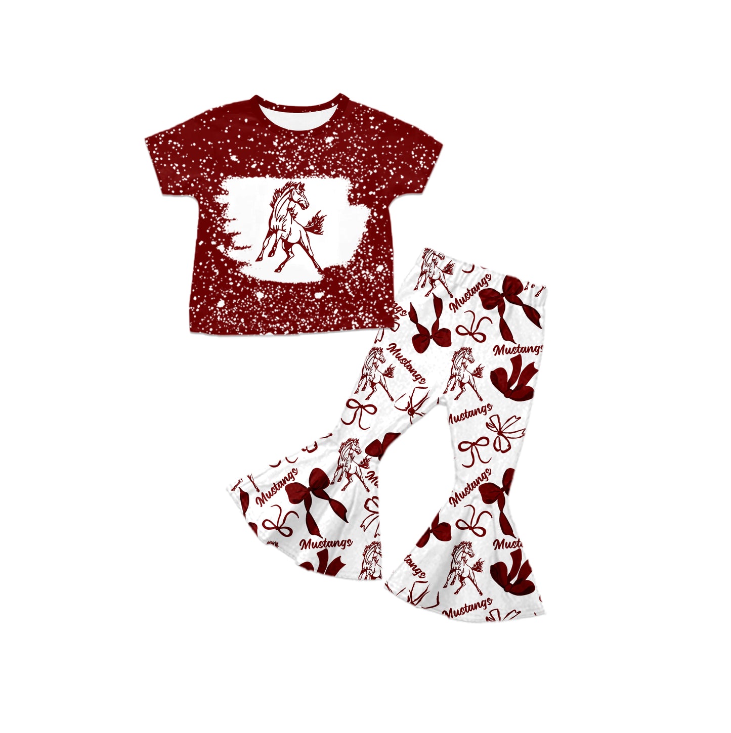 Custom moq 5 mix size milk silk summer teams baby girls clothes bow brick red short sleeve pants sets and hooded long sleeve pants sets-25.7.22