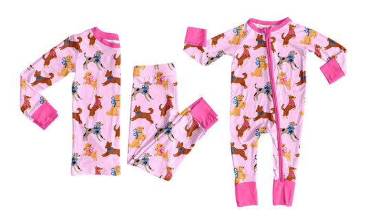 25.9.11 custom each style moq 5eta 4-6week Sibling Sisters puppy baby girl clothes long sleeve pants sets and romper match family design