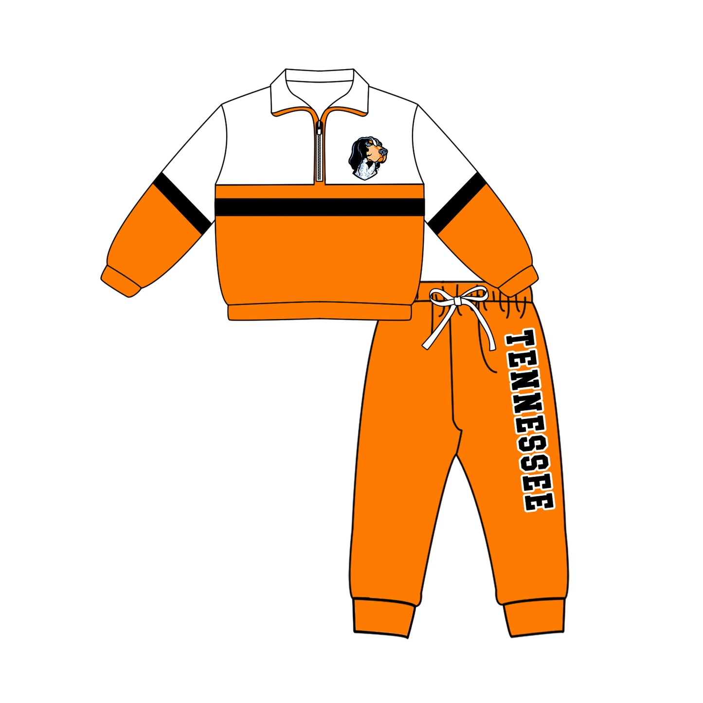 Custom moq 5 mix size summer teams Girls Polka Dot Top Shorts Set Orange Bows Top Skirt Short Set Zipper Pullover Pants Set