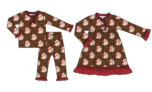 25.8.20 custom each style moq 5eta 4-6week Sibling Sisters Christmas bow baby girl long sleeve pants sets and dress match family design