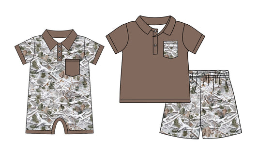 3.30 Custom moq 5 mix size Sibling Baby Boys Short-Sleeved Top And Shorts Set Romper Summer Outfit