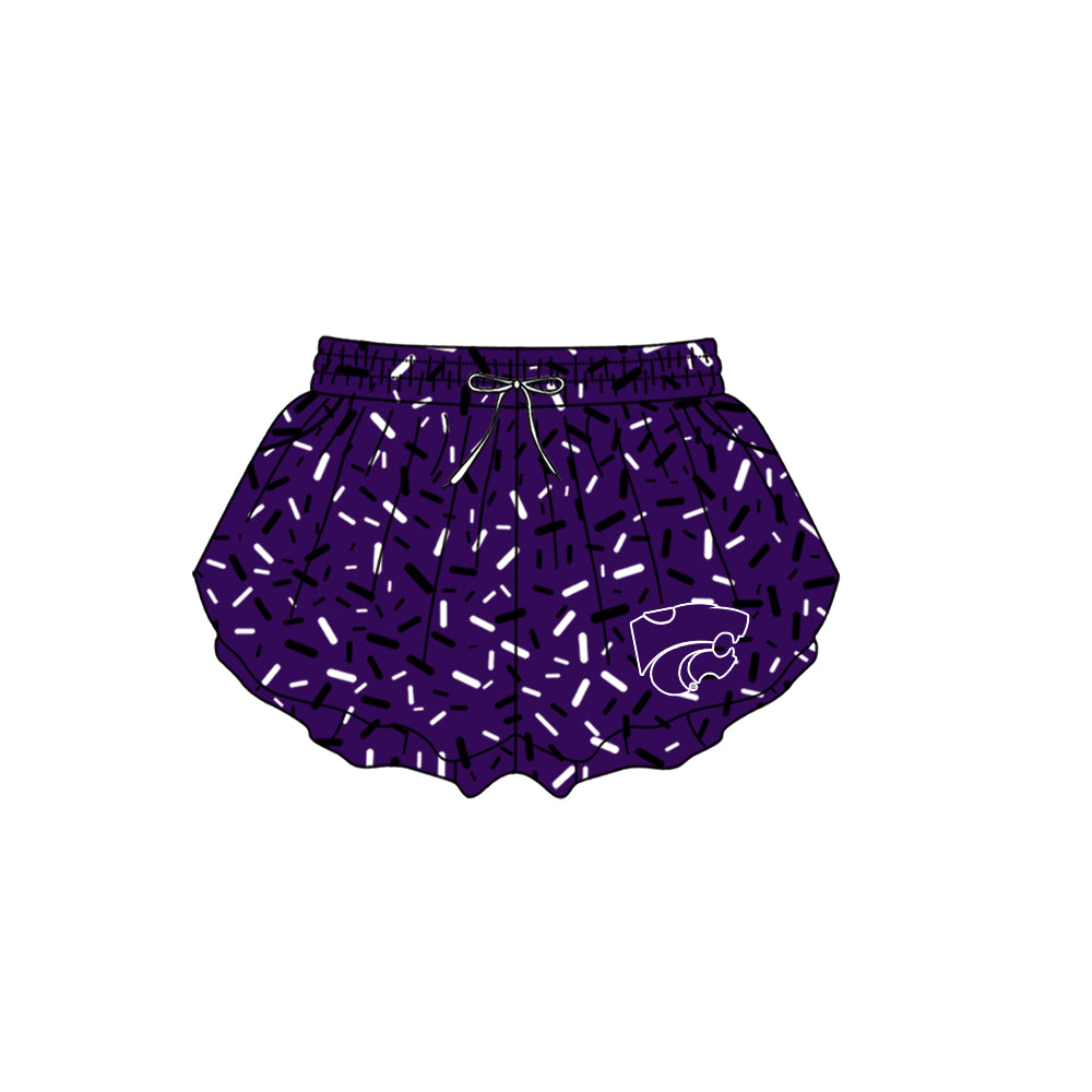 Custom moq 5 mix size milk silk summer teams Baby Camo Hooded Short Sleeve Top and Shorts Set Purple Ice Cream Drips Hooded Top with Matching Shorts