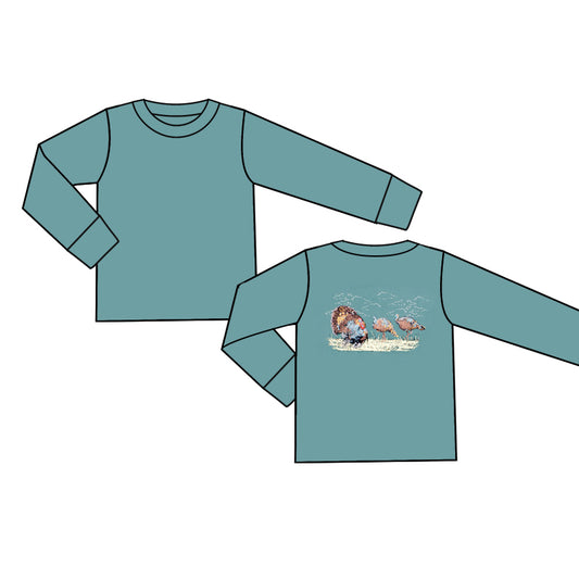 9.19 custom each style moq 5 eta 4-6week baby boys clothes green long sleeve top