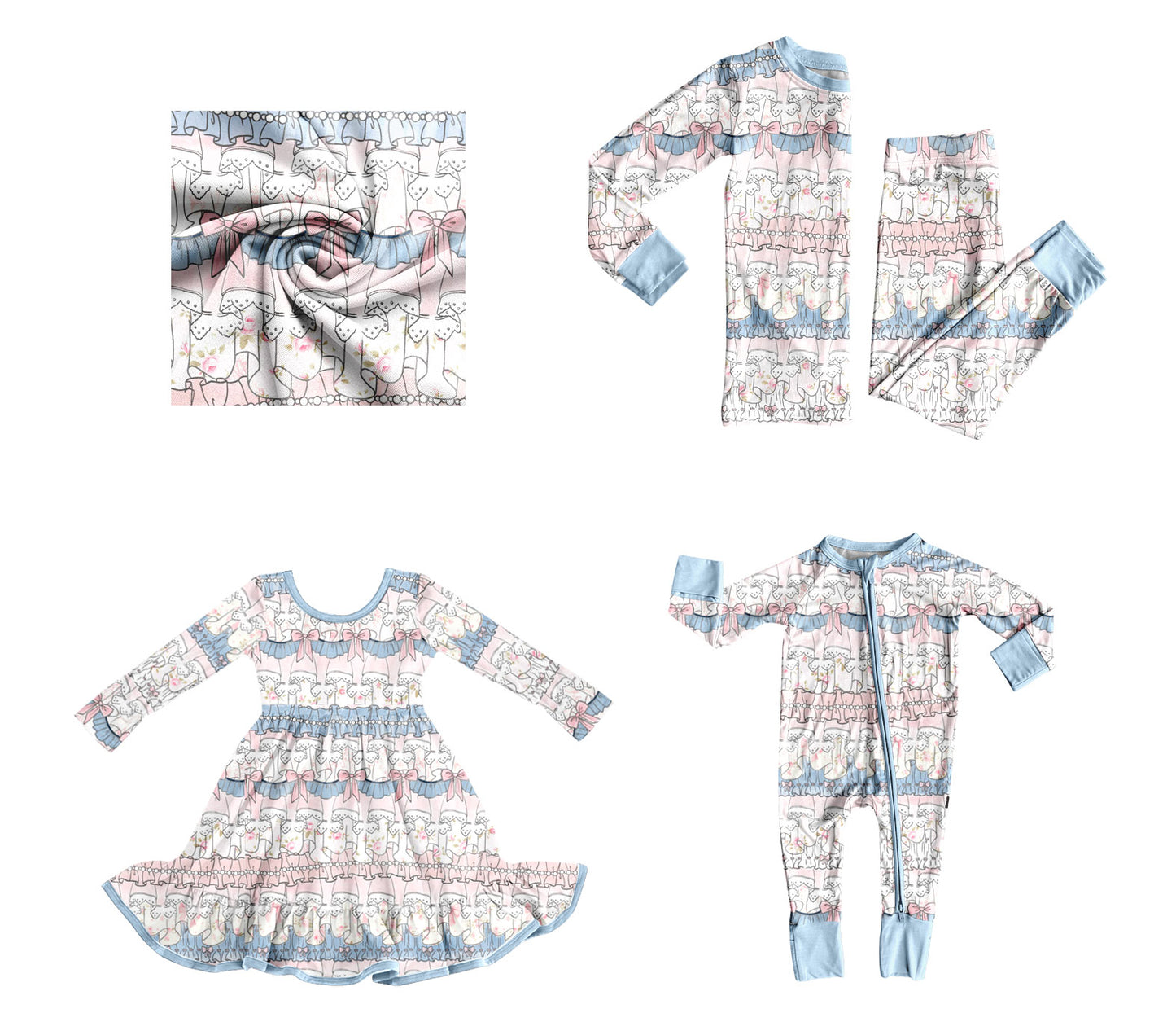 25.8.26 custom each style moq 5eta 4-6week Sibling Sisters bow baby girl long sleeve pants sets and dress and rompers match family design
