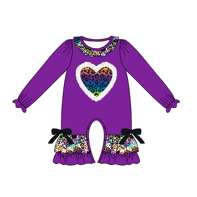 9.10 custom each style moq 5eta 4-6week Sibling Sister leopard purple baby girl sets and dress and rompers match family design