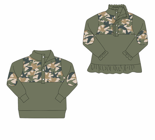 25.8.21 custom each style moq 5eta 4-6week Sibling Sister camouflage baby boy long sleeve top 2