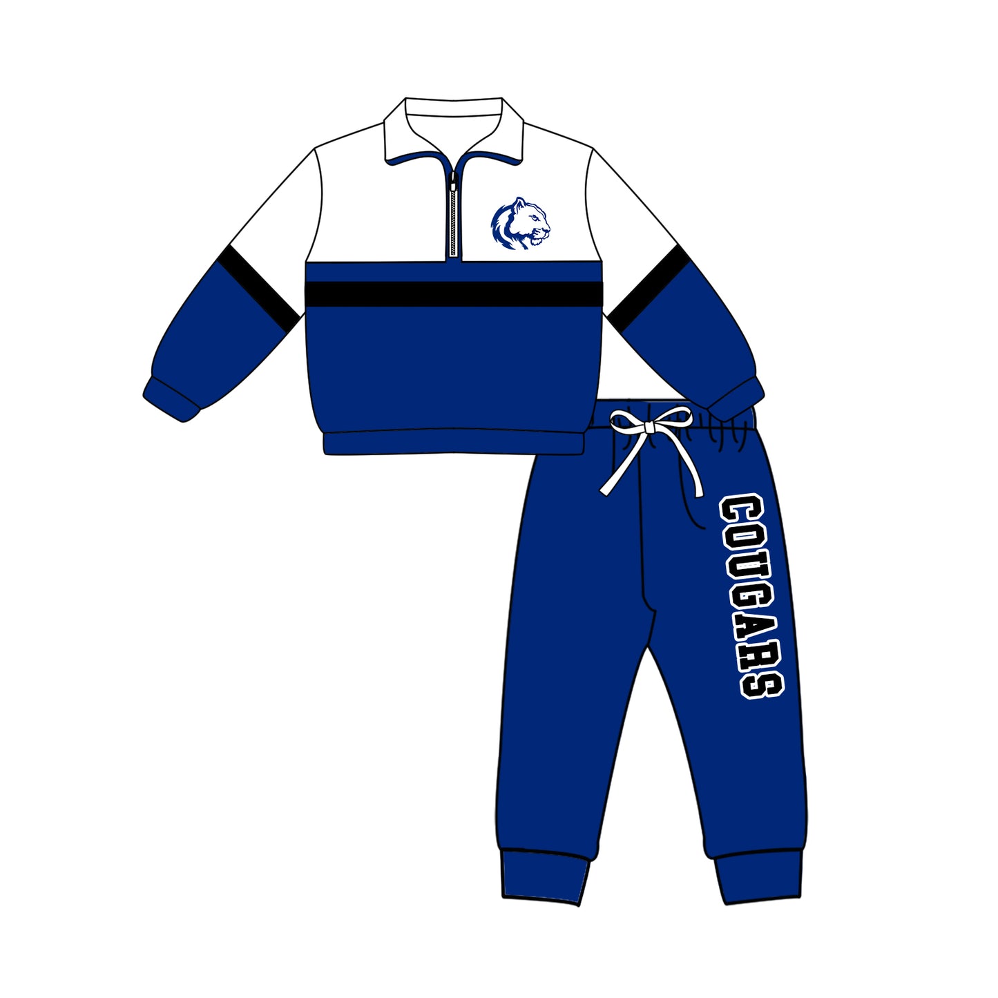 Custom moq 5 mix size milk silk summer teams Girls Polka Dot Top Shorts Set Top Skirt Short Set Navy Blue Zipper Pullover Jogger Pants Set