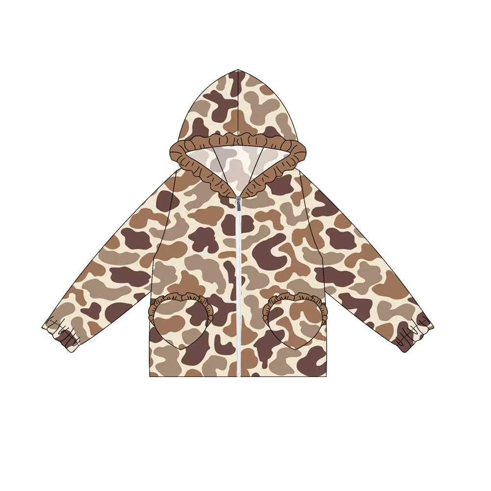 Custom moq 5 each style eta 6-7weeks baby girl clothes pocket camouflage hooded long sleeve top-25.8.1