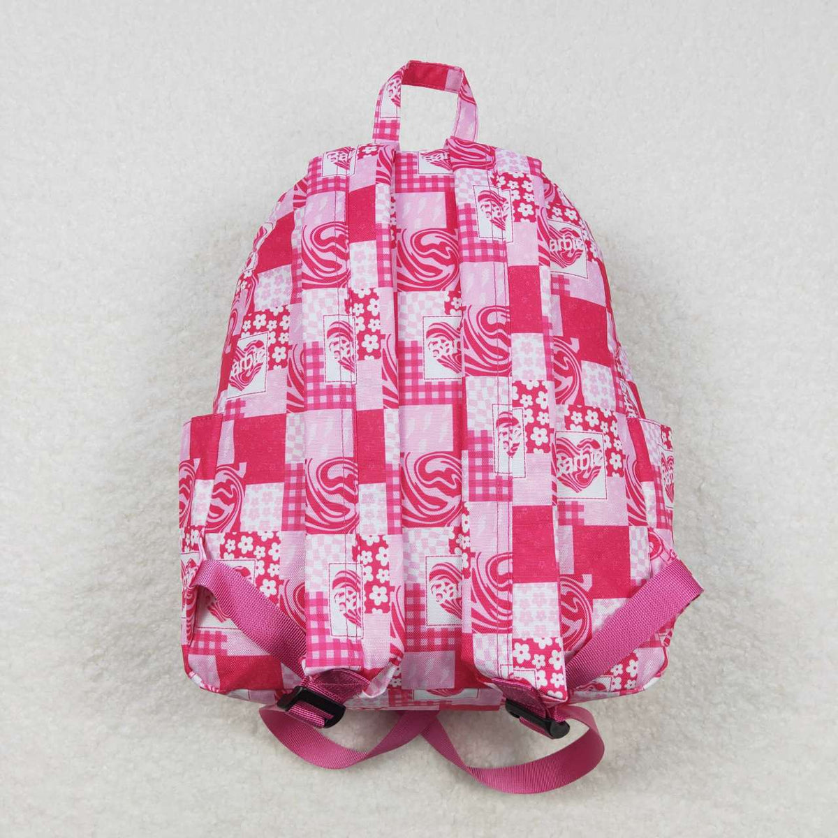 BA0114 Cute Clothes flower rose pink plaid backpack