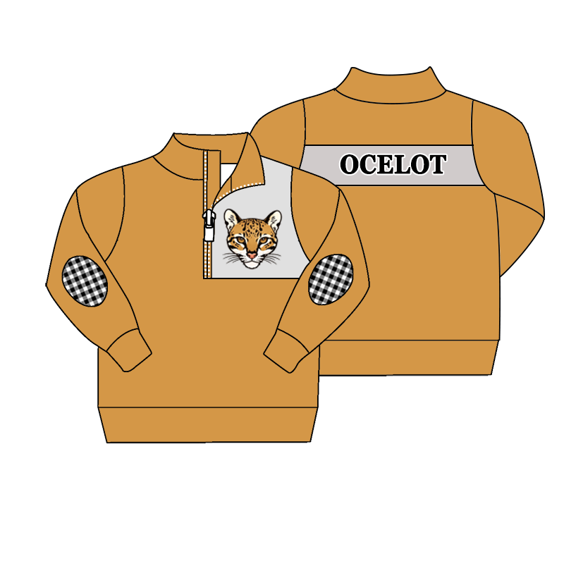 custom moq 5 mix size MSD071001 Baby Toddler Long Sleeve Zip Up Pullover Casual Team Top