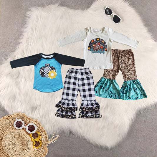 RTS NO MOQ Sibling baby girls clothes halloween long-sleeved trousers suit