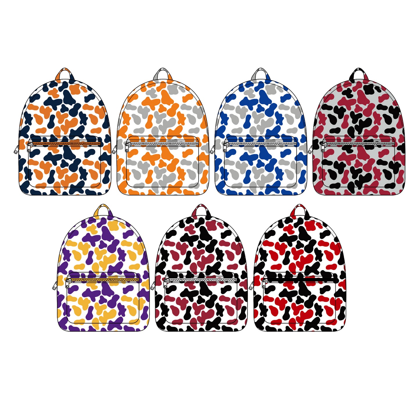 (Preorder new) No moq Baby Multicolor Cow Print Kids Backpack Cute Bag