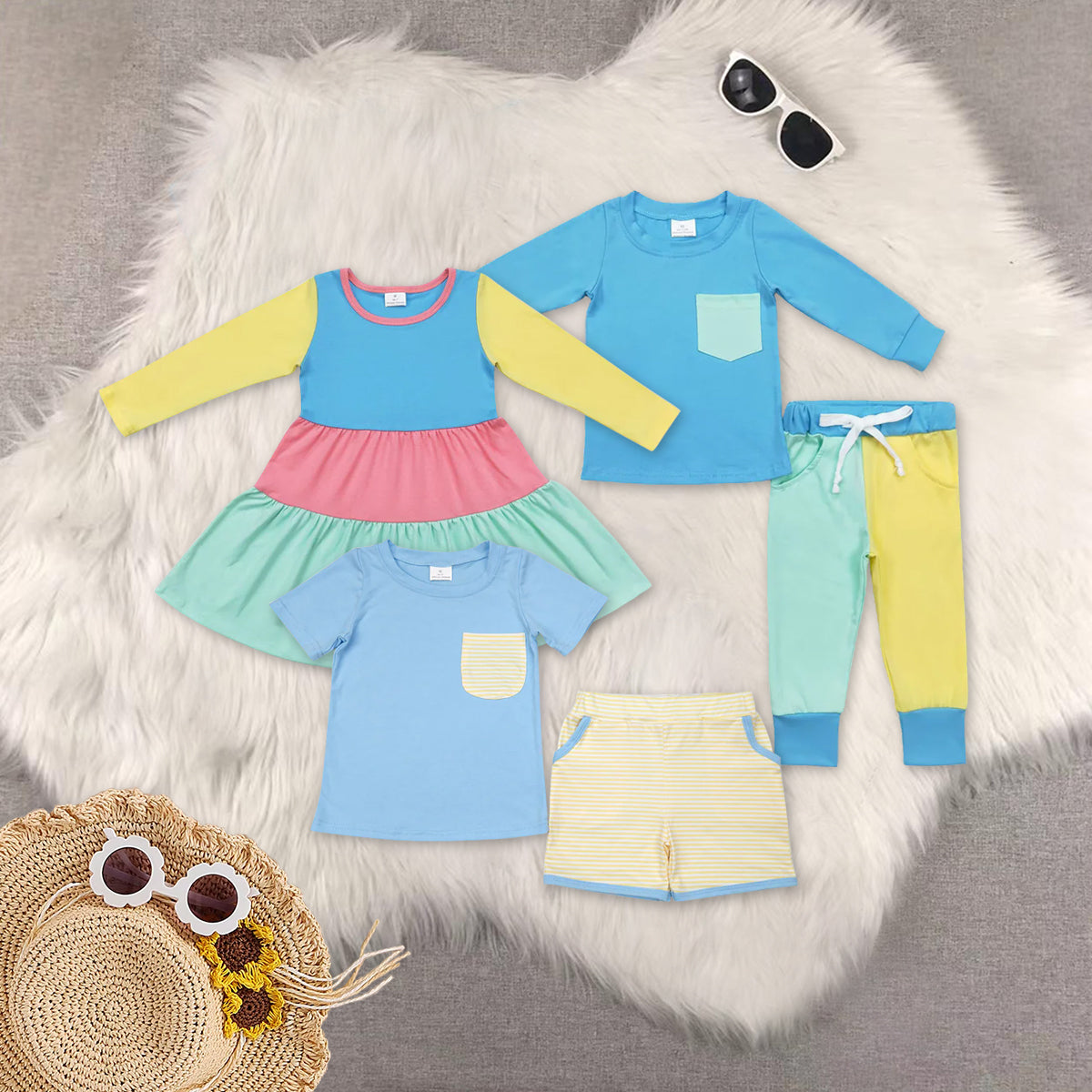 RTS baby girls Boys clothes summer floral Short Sleeve Shorts sets and pants sets and dress