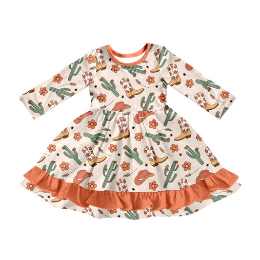 8.5  custom each style moq 5eta 4-6week baby girls clothes boots hats catcus long sleeve dress