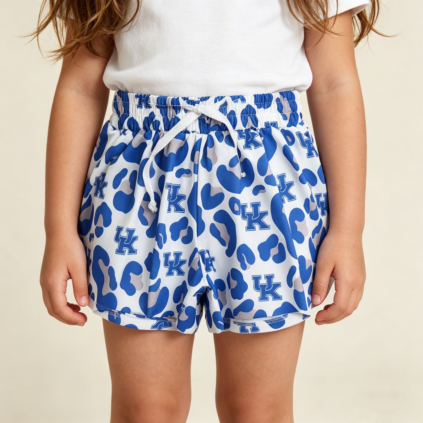 RTS NO MOQ SS0812 Baby Girls Blue Leopard Active Yoga Shorts Team Butterfly Bottoms for Toddlers