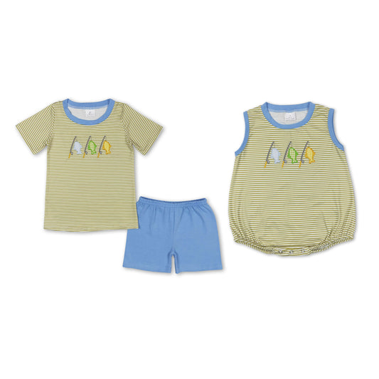 Baby Boys Shirt Shorts Summer Embroidery Rompers Outfits Clothes Sets