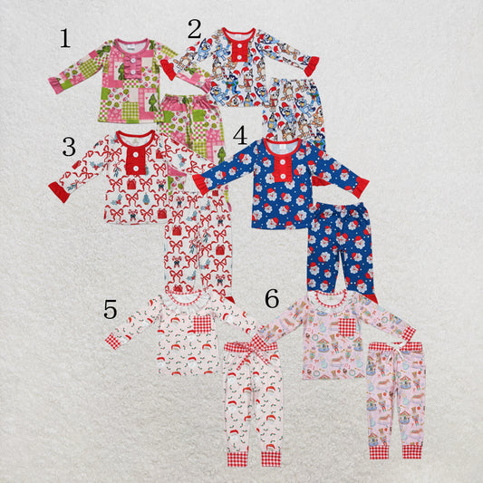 RTS Sibling Baby Girls Christmas Top Pants Pajamas Clothes Sets