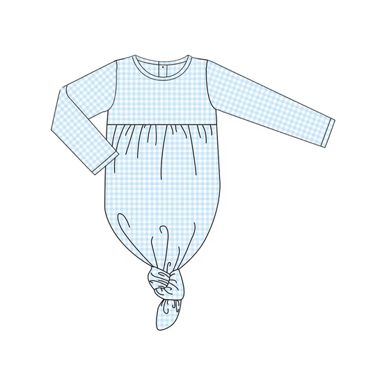 Custom moq 3 eta 7/8week moq 5 eta /4/5week  Sky blue plaid newborn baby onesie