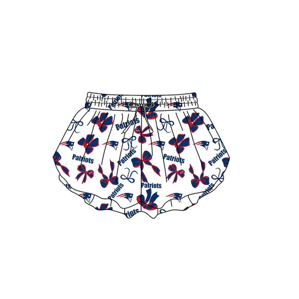custom moq 5 mix size MSD072501 Baby Girls Bows Summer Print White Yoga Shorts Casual Bottoms