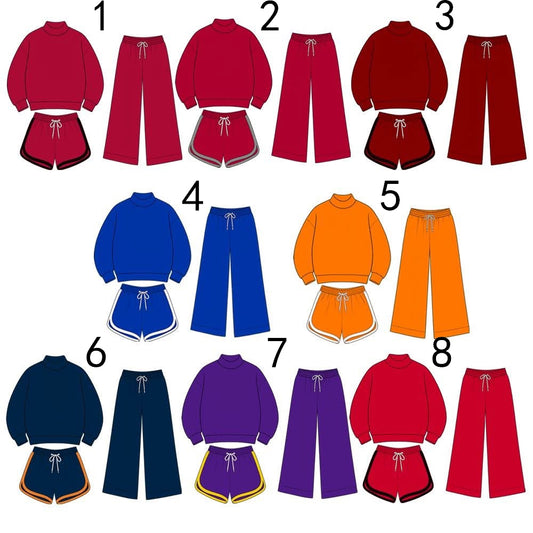 custom moq 5 mix size Baby Kids Solid Drawstring Elastic Waist Wide Leg Pants Casual Fall Trousers
