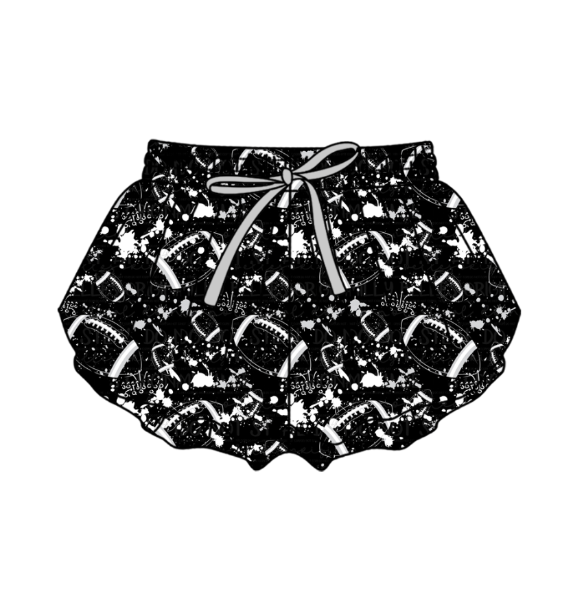 Custom moq 5 mix size milk silk summer teams Baby Girls Football  Yoga Active Ruffle Shorts Bottom for Kids