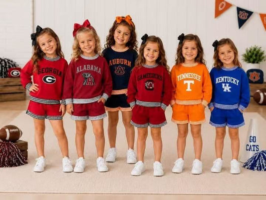 RTS NO MOQ Sibling milk silk Baby Girls Letter Print Long Sleeve Top Shorts Casual Team Set