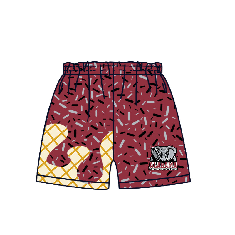 Custom summer teams baby girls clothes team brick red hooded long sleeve tops and short sleeve top and dress and pants and shorts-25.5.27
