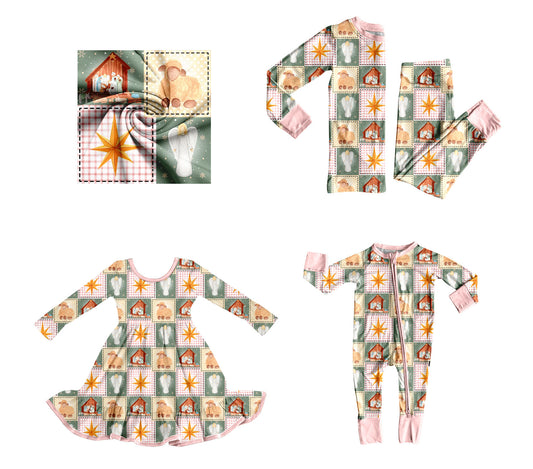 25.8.26 custom each style moq 5eta 4-6week Sibling Sisters baby girl long sleeve pants sets and dress and rompers match family design