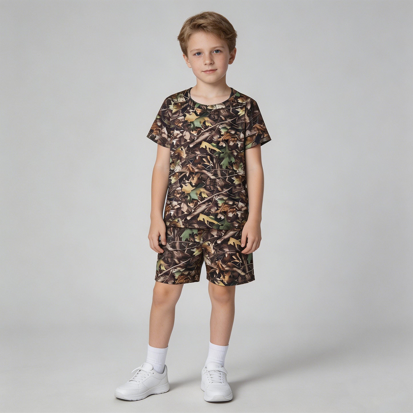 RTS NO MOQ milk silk BSSO1929 Baby Boys Outdoor Hunting Southern Leaves Camo Loungewear Sleepwear Set