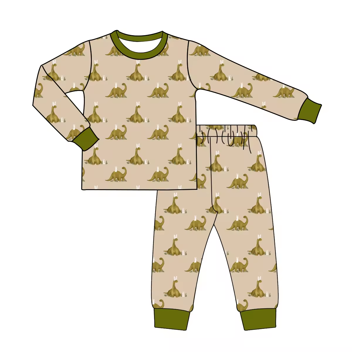 Custom moq 3 eta 6-8weeks Light Brown Double Hump Dinosaur Long Sleeve Suit
