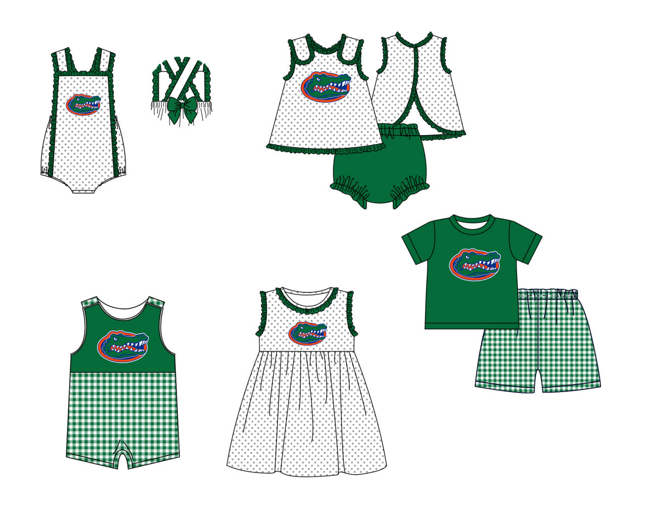 Custom moq 5 mix size milk silk summer teams green Polka Dot Baby Romper Set Short-Sleeved Thong Dress for Girls And Short-Sleeved Shorts for Boys Cute Baby Outfit