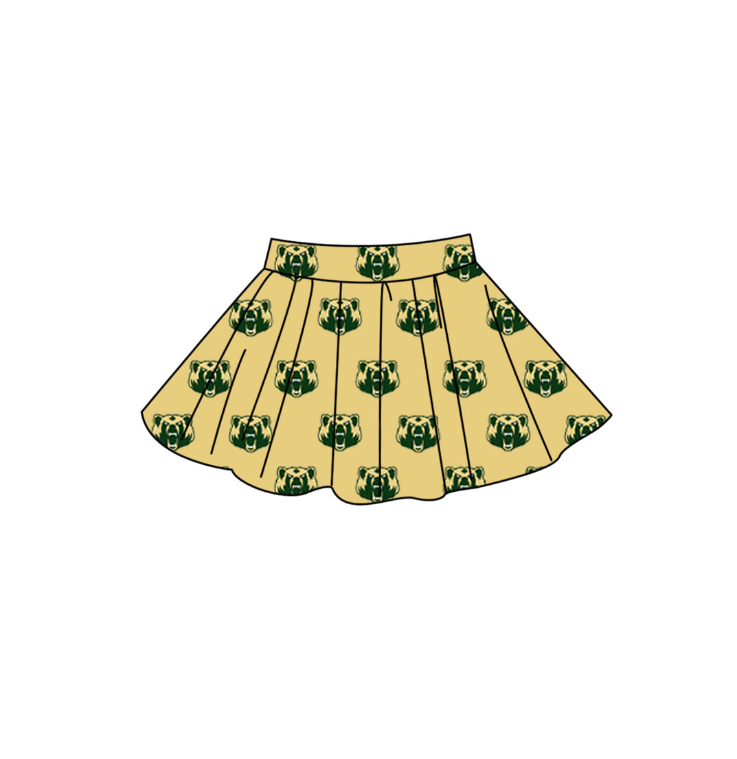 Custom moq 5 mix size summer teams Baby Girls Summer Casual Solid Color Summer Team Skirt