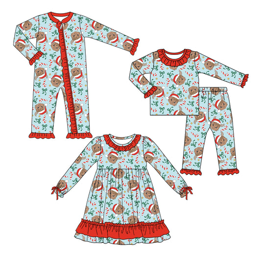 25.6.18 custom each style moq 5eta 4-6week Sibling Sisters Christmas baby girl long sleeve pants sets and dress and rompers match family design
