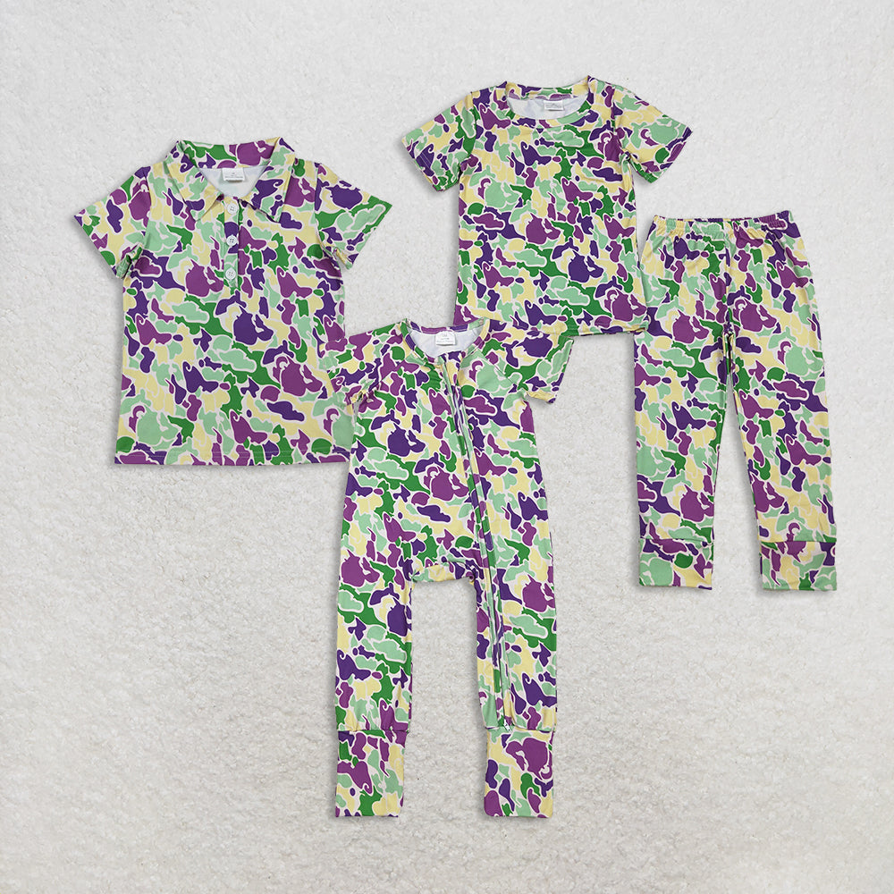 RTS NO MOQ Sibling Baby boys clothes camouflage long-sleeved trousers suit & rompers and tops