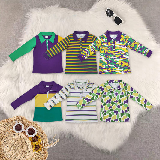 RTS Sibling baby boy clothes mardi gras Long Sleeve and tops