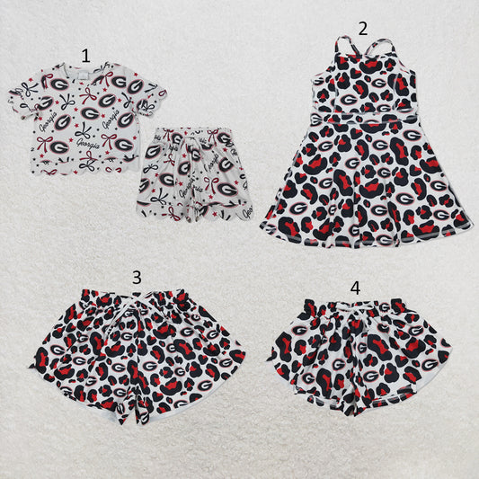 RTS NO MOQ Sibling milk silk Baby Girls Star Bow Pocket Top Scallop Shorts Team Wear Sets Yoga Active Shorts Dress Mama and Me Yoga Shorts