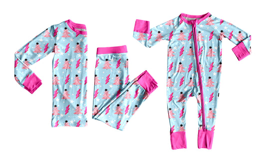 25.6.17 custom each style moq 5eta 4-6week Sibling Sisters Christmas trees baby girl long sleeve pants sets and rompers match family design